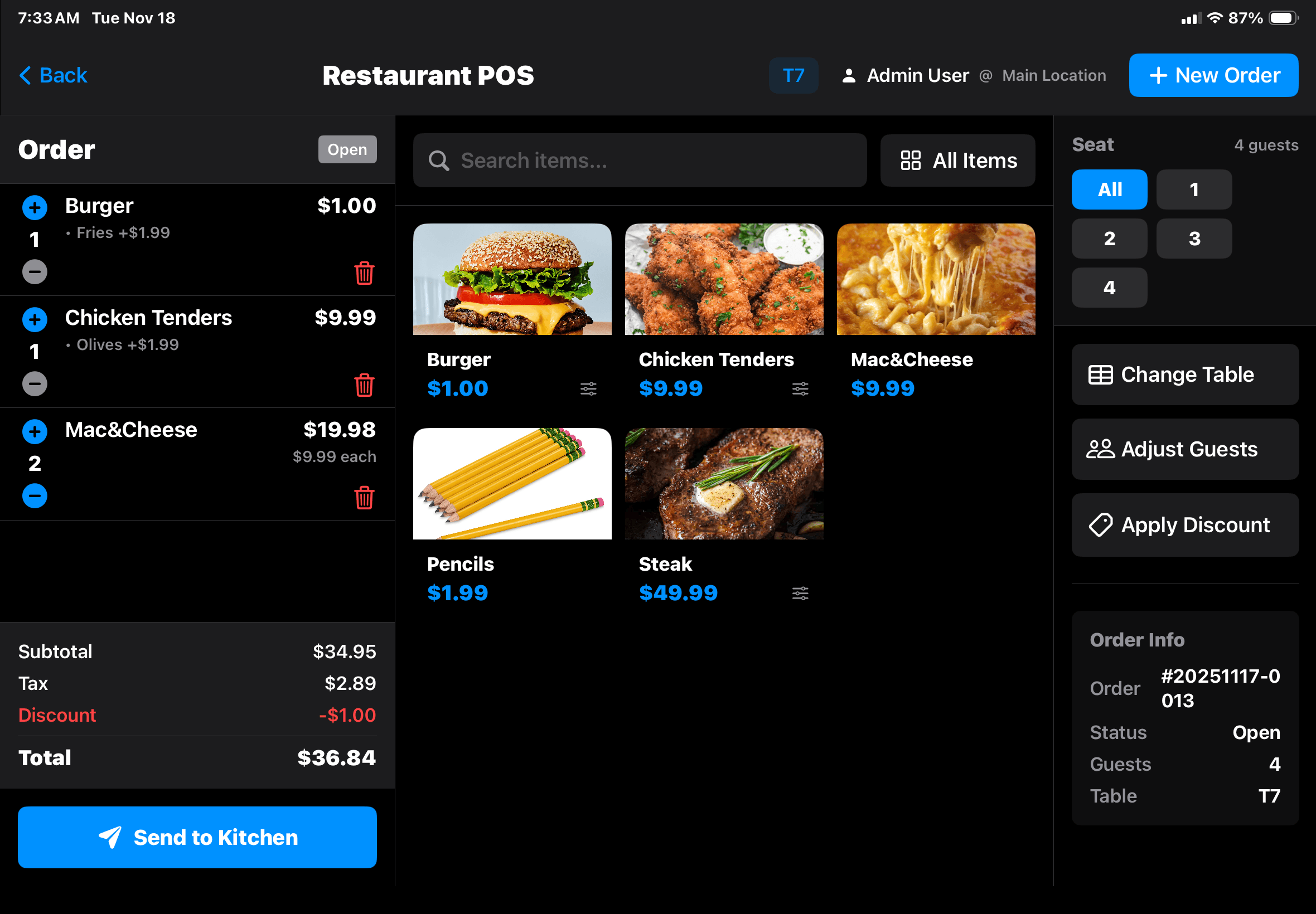 Amalfi POS - Order Management Interface